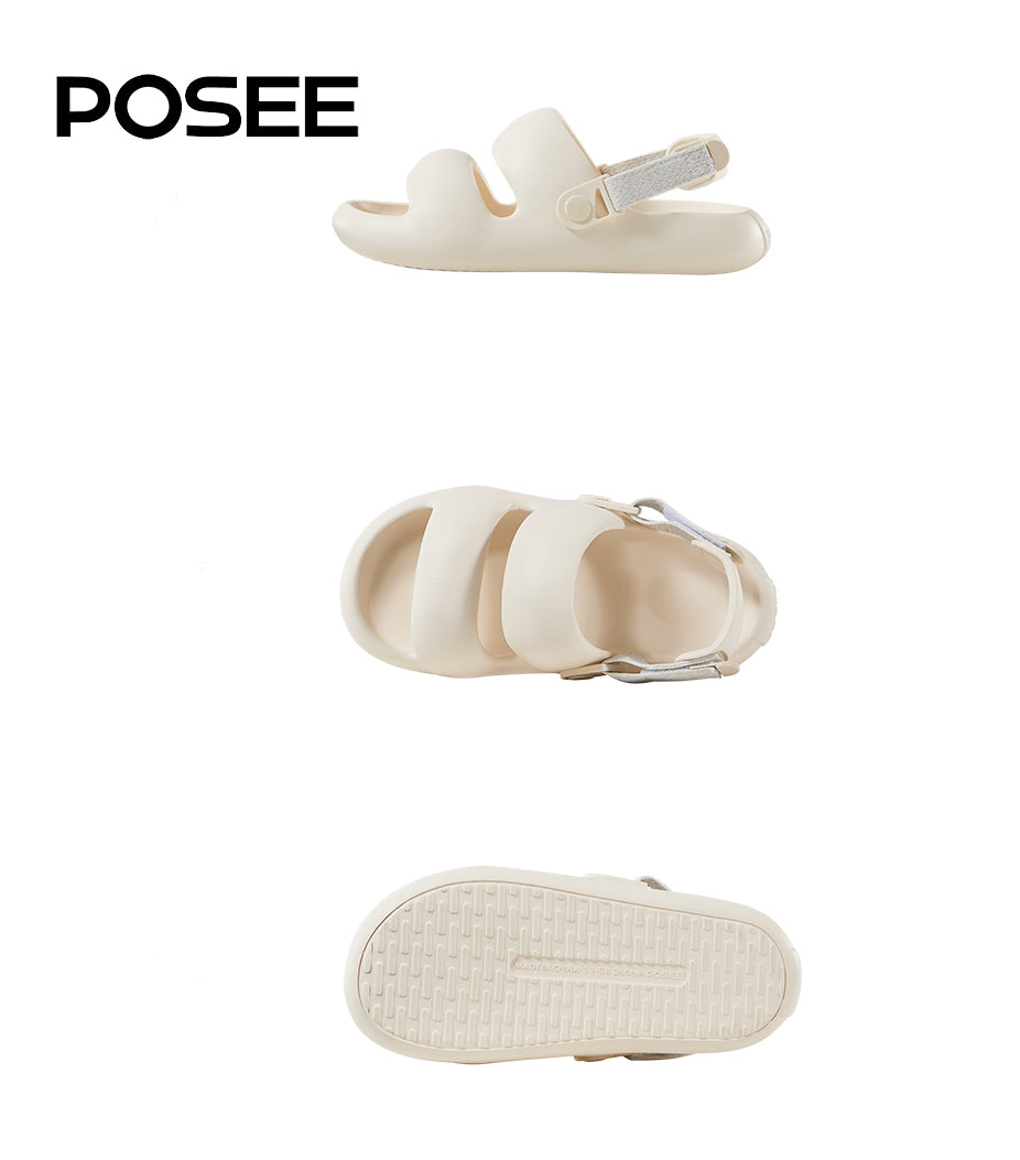 POSE Women’s 2in1 Velcro Rmaxpro Slippers – 38° Soft Sole, Non-Slip Home Sandals - White - 37-38