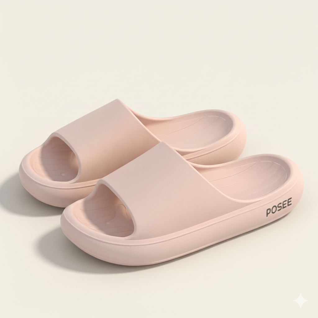 POSE Summer Home Slippers – Non-Slip Silent Slides for Men & Women (PS2935W) - Pink - 35-36