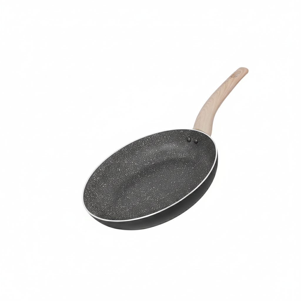 SIMPLUS-Hard-anodized Stretched Aluminum Frying Pan 016-With Small Screwdriver-24cm-Grey