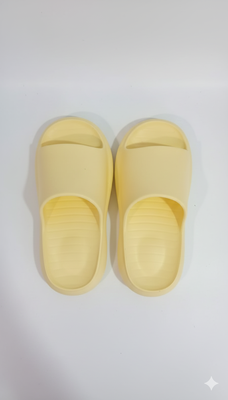 POSE Summer Home Slippers – Non-Slip Silent Slides for Men & Women - Yellow - 39-40