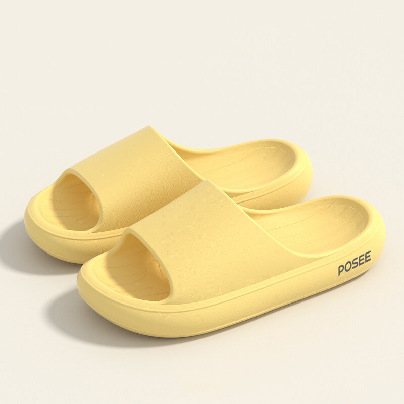 POSE Summer Home Slippers – Non-Slip Silent Slides for Men & Women - Yellow - 35-36