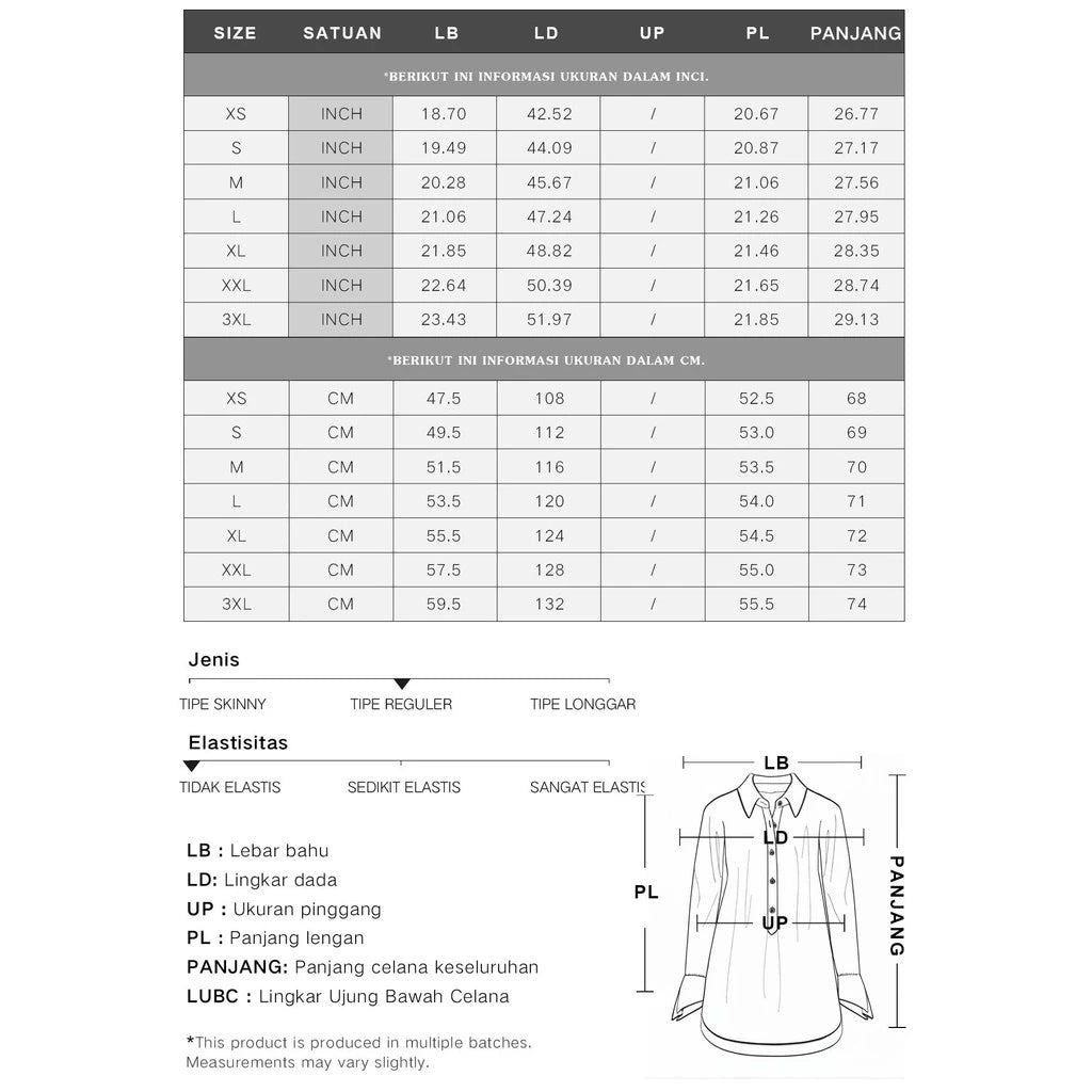 MEIN Baju Atasan Wanita Kaos Polo Baju Kaos L/S Kerah V Garis -Navy blue-M