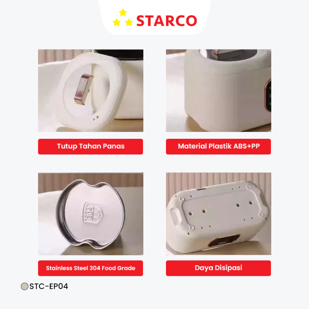 Starco Panci Listrik Serbaguna Double Pot Multifungsi 1.7L Fry Pan