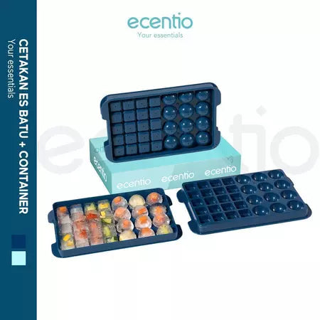 ecentio-32-grid ice cube mold/ice tray (dark blue)