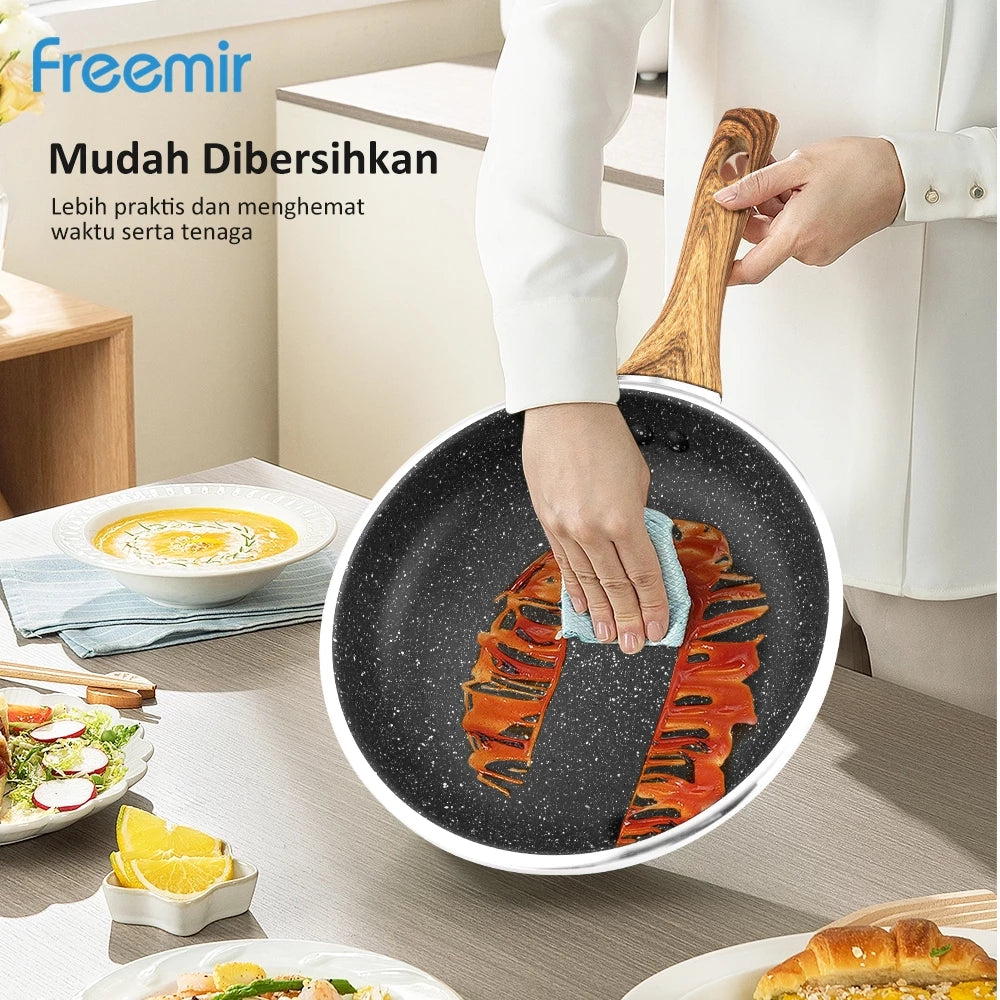 Freemir 24cm aluminum alloy frying pan  dark grey