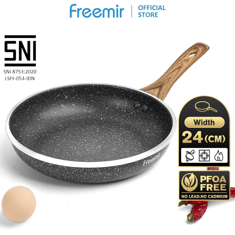 Freemir 24cm aluminum alloy frying pan  dark grey
