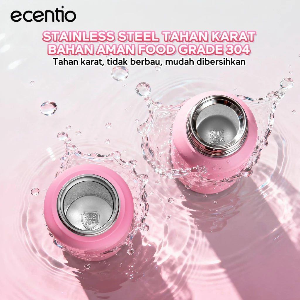 ecentio 1000ml silicone handle outdoor bottle soft pink