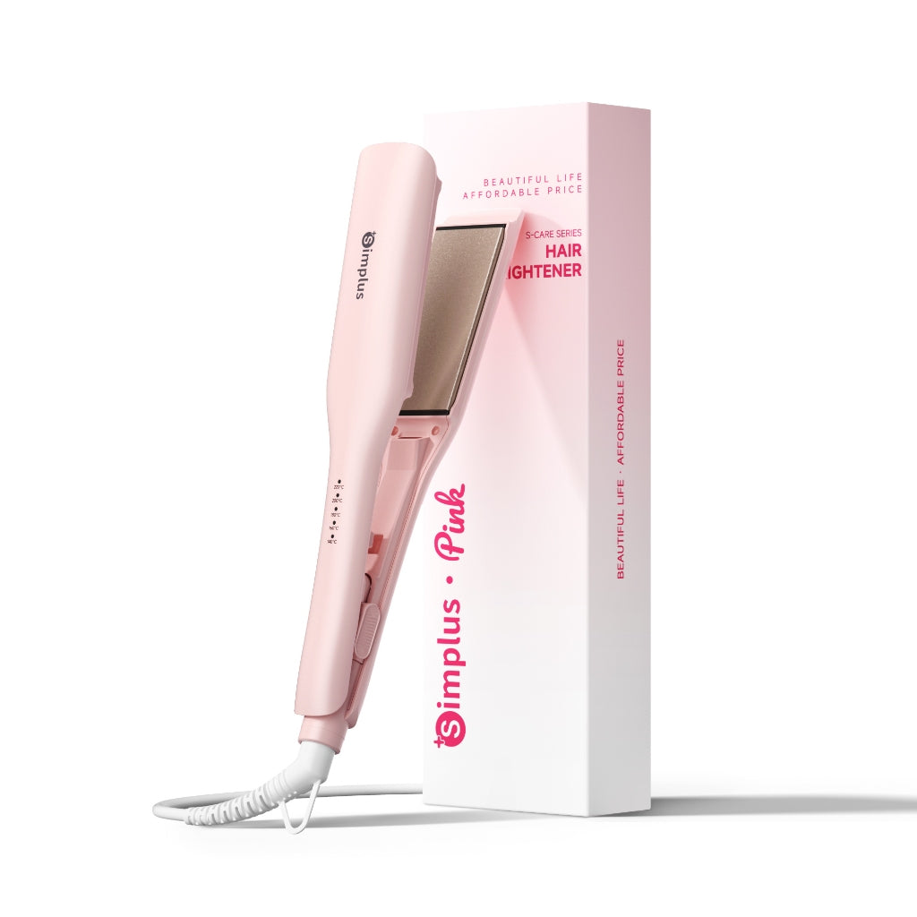 SIMPLUS-Hair Straightener-Wide Plate-With Negative Ion-Pink