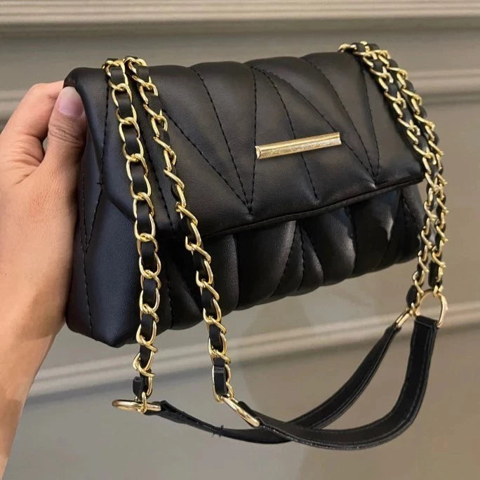 Vanessa Tas Bahu Selempang Shoulder Bag Flap Wanita - Hitam