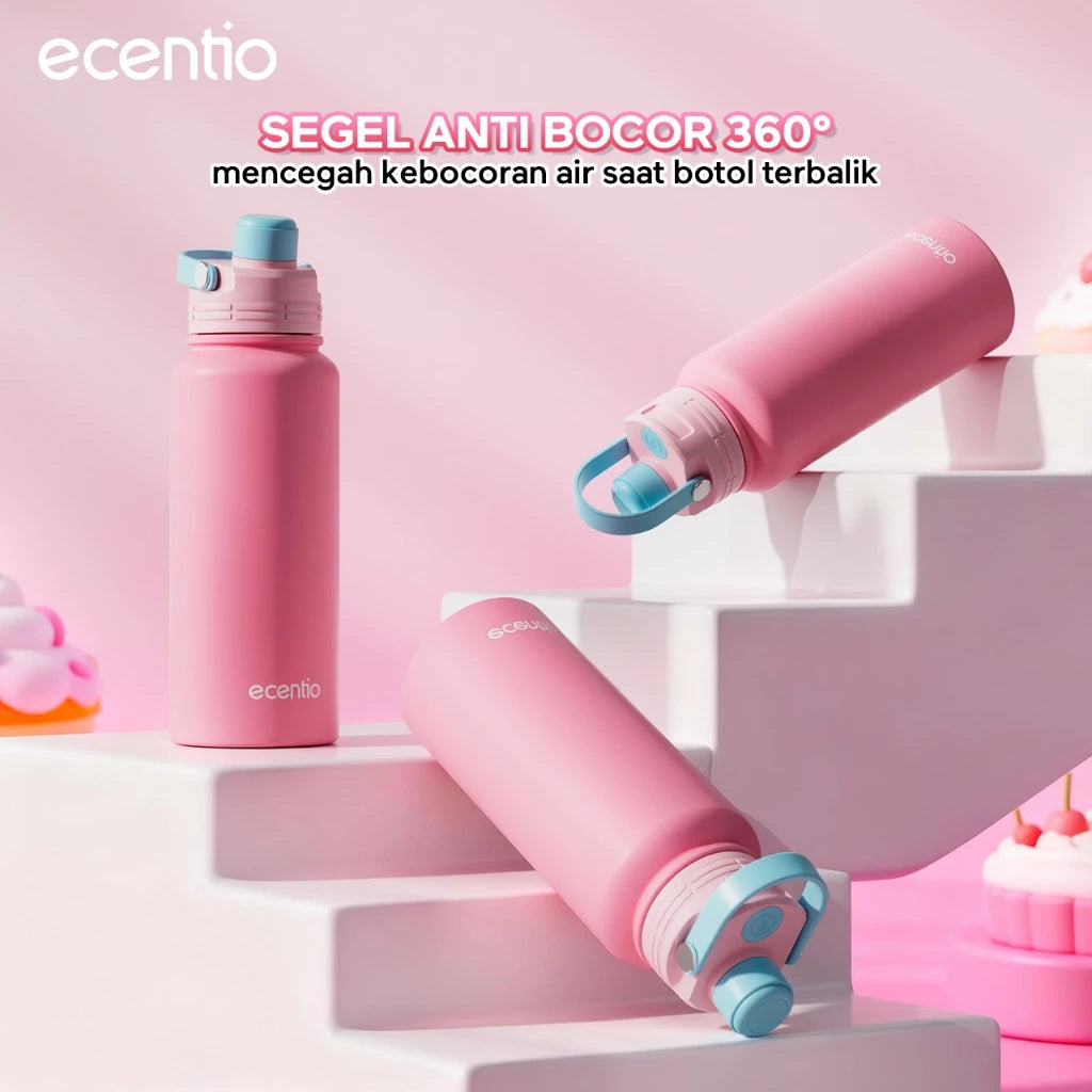 ecentio 800ml magnetic lid space kettle soft pink