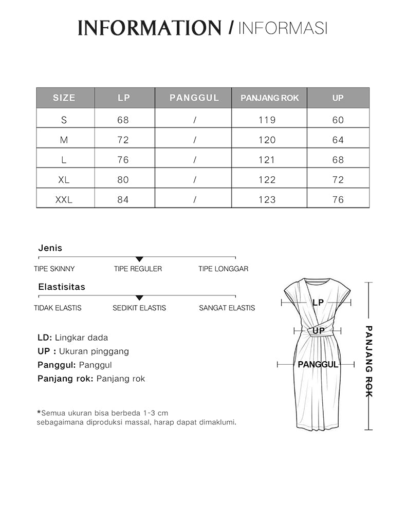 MEIN Gaun Midi Slim Fit Wanita dengan Motif Bunga dan Kerah Kotak 6405-green-L