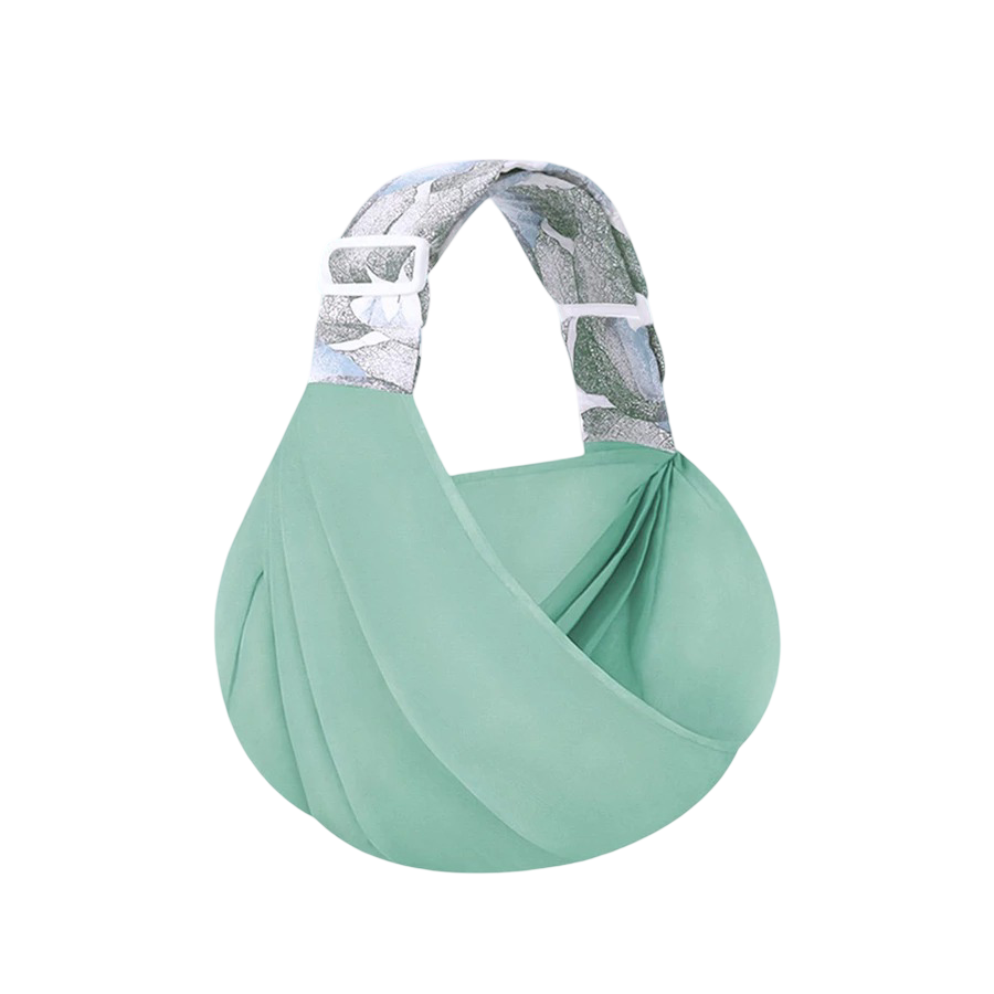 Mocababy Horizontal baby carrier pure green large leaves